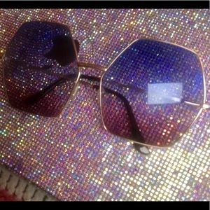 Vintage Inspired Oversized Hexagon Sunglasses